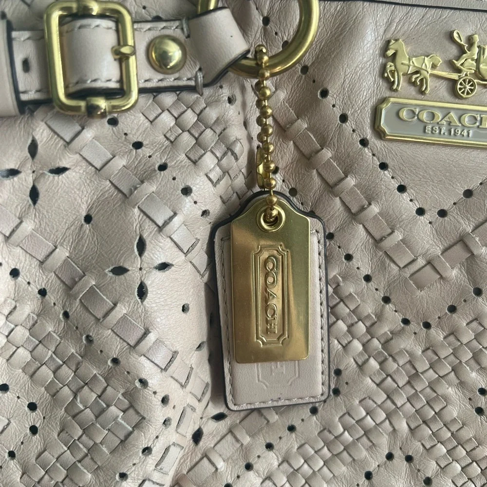 Coach Madison Criss Cross Leather Sophia Satchel Shoulder Bag